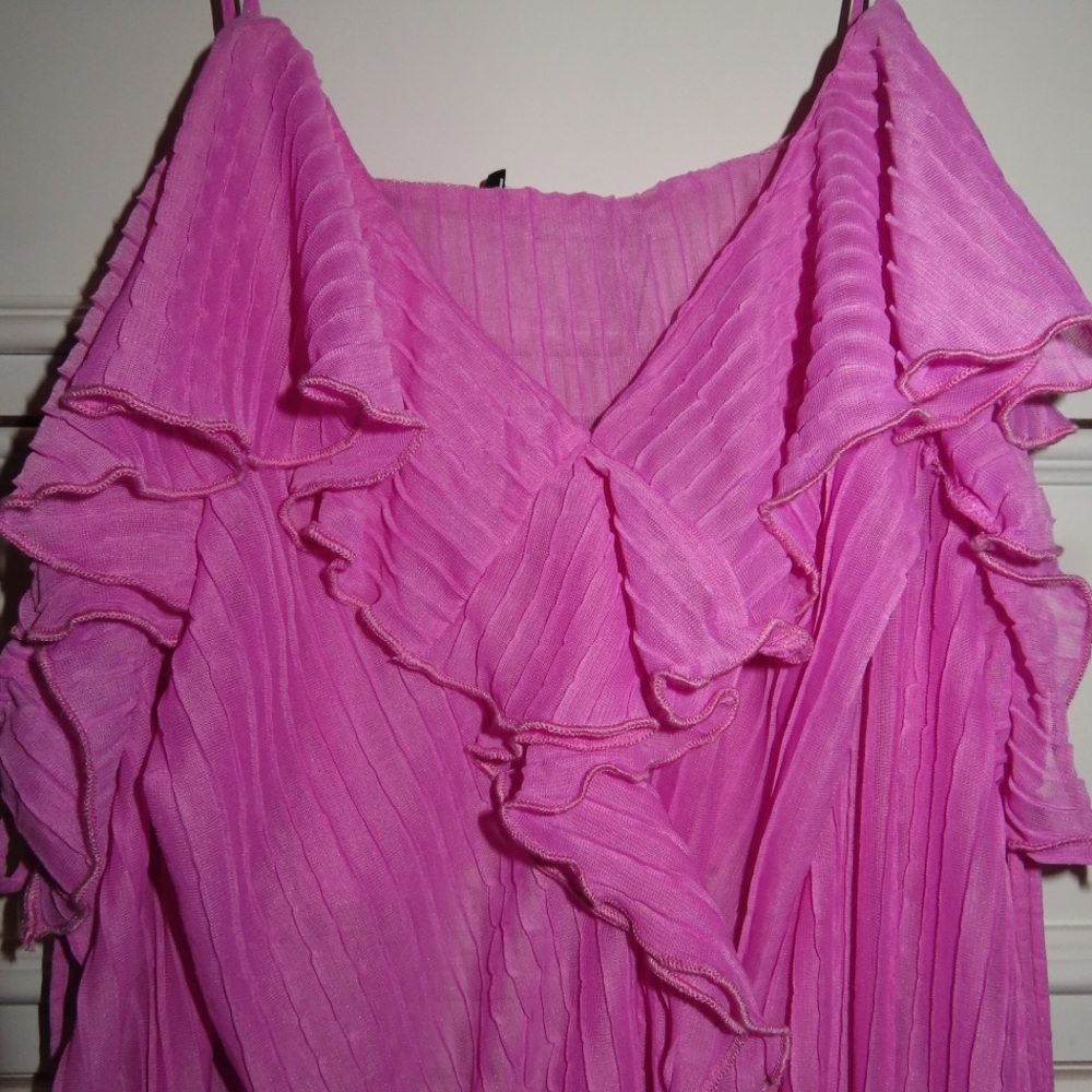 Zara Pink Ruffled Blouse - Picture 2 of 6